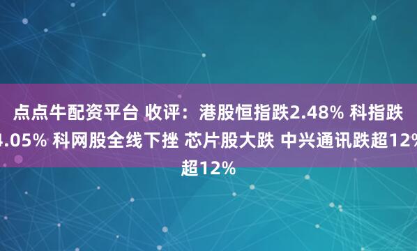 点点牛配资平台 收评：港股恒指跌2.48% 科指跌4.05% 科网股全线下挫 芯片股大跌 中兴通讯跌超12%