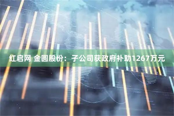 红启网 金圆股份：子公司获政府补助1267万元