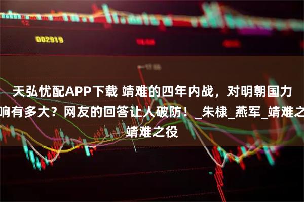 天弘忧配APP下载 靖难的四年内战，对明朝国力影响有多大？网友的回答让人破防！_朱棣_燕军_靖难之役